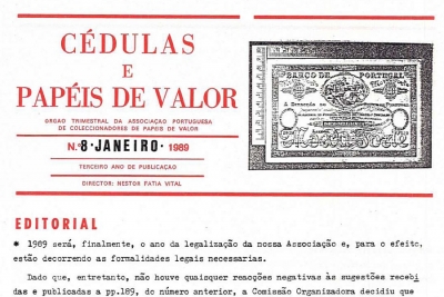 Boletim Trimestral da APCPV Edição Nº 8 - Janeiro de 1989