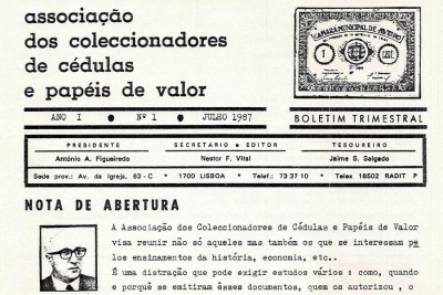 Regresso ao passado - Boletim Trimestral da APCPV Edição Nº1 - Julho de 1987