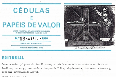 Boletim Trimestral da APCPV Edição Nº 13 - Abril de 1990