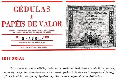 Boletim Trimestral da APCPV Edição Nº 9 - Abril de 1989