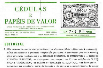 Boletim Trimestral da APCPV Edição Nº 7 - Outubro de 1988